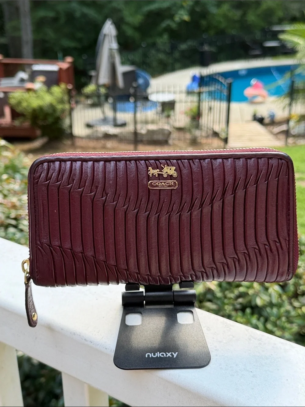 Coach leather card